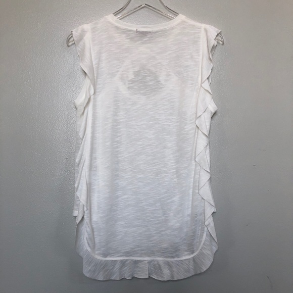 Anama Tank White Keyhole Ruffle Lightweight Top M - Picture 3 of 9